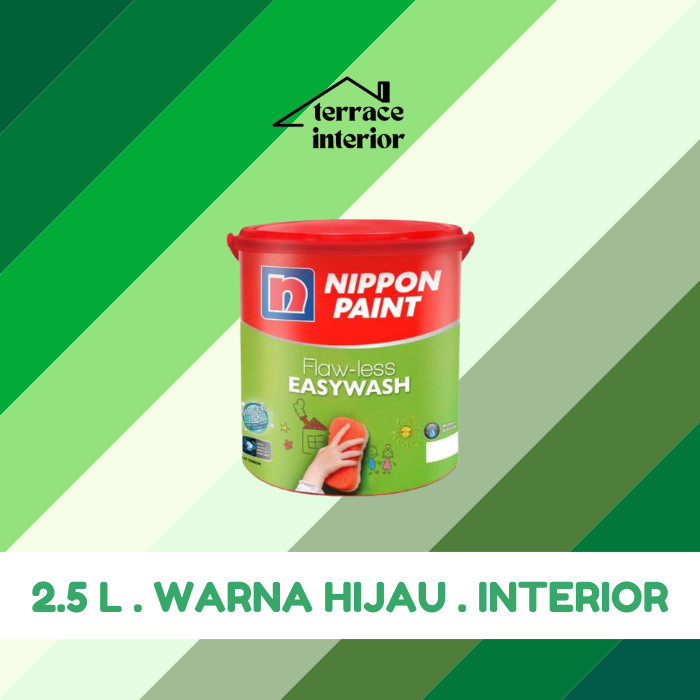 Cat Tembok Nippon Paint Flawless Easywash Interior Warna Hijau 2.5 Liter