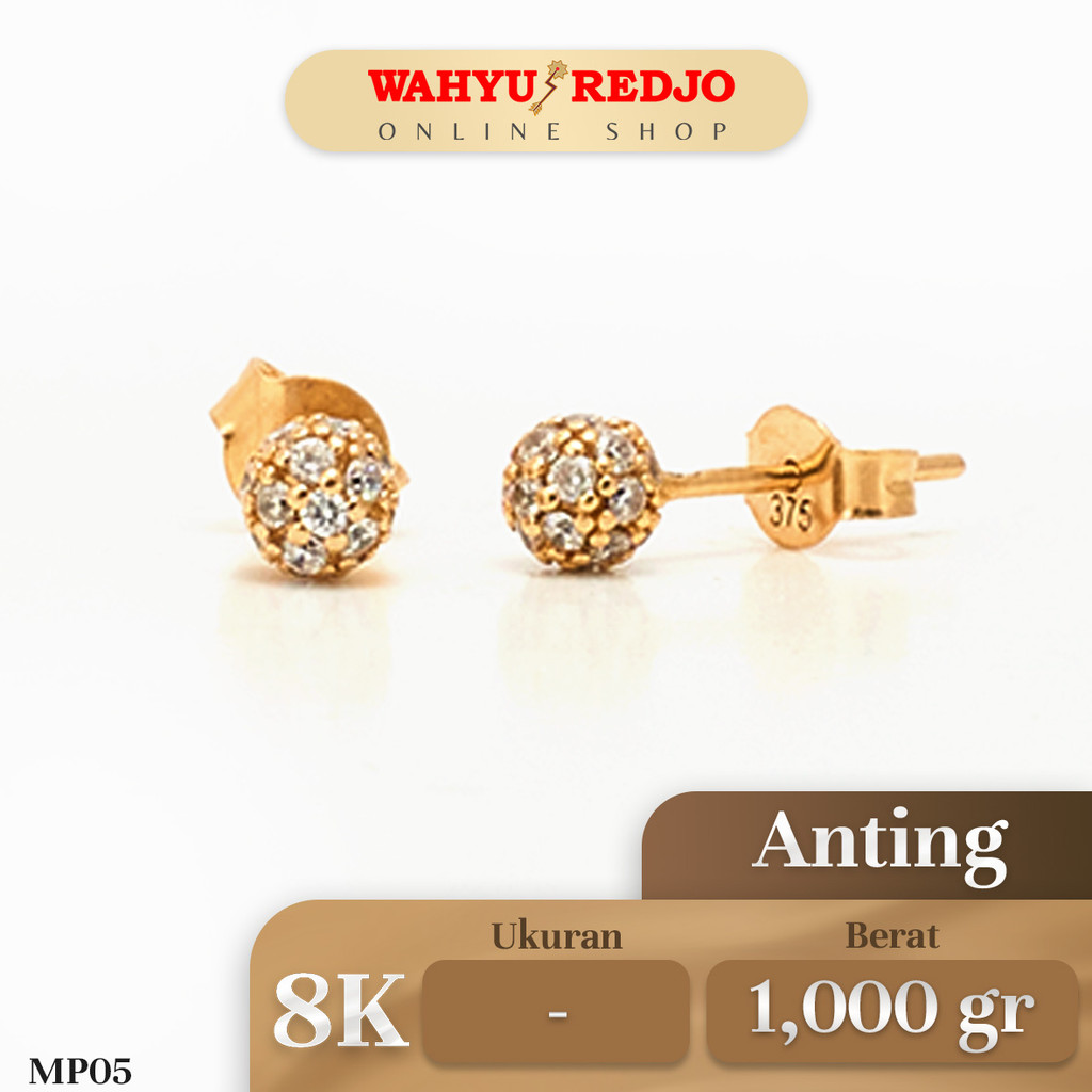 Anting-Anting Emas Tusuk Bulat 8K Wahyu Redjo AN-8K-28303834