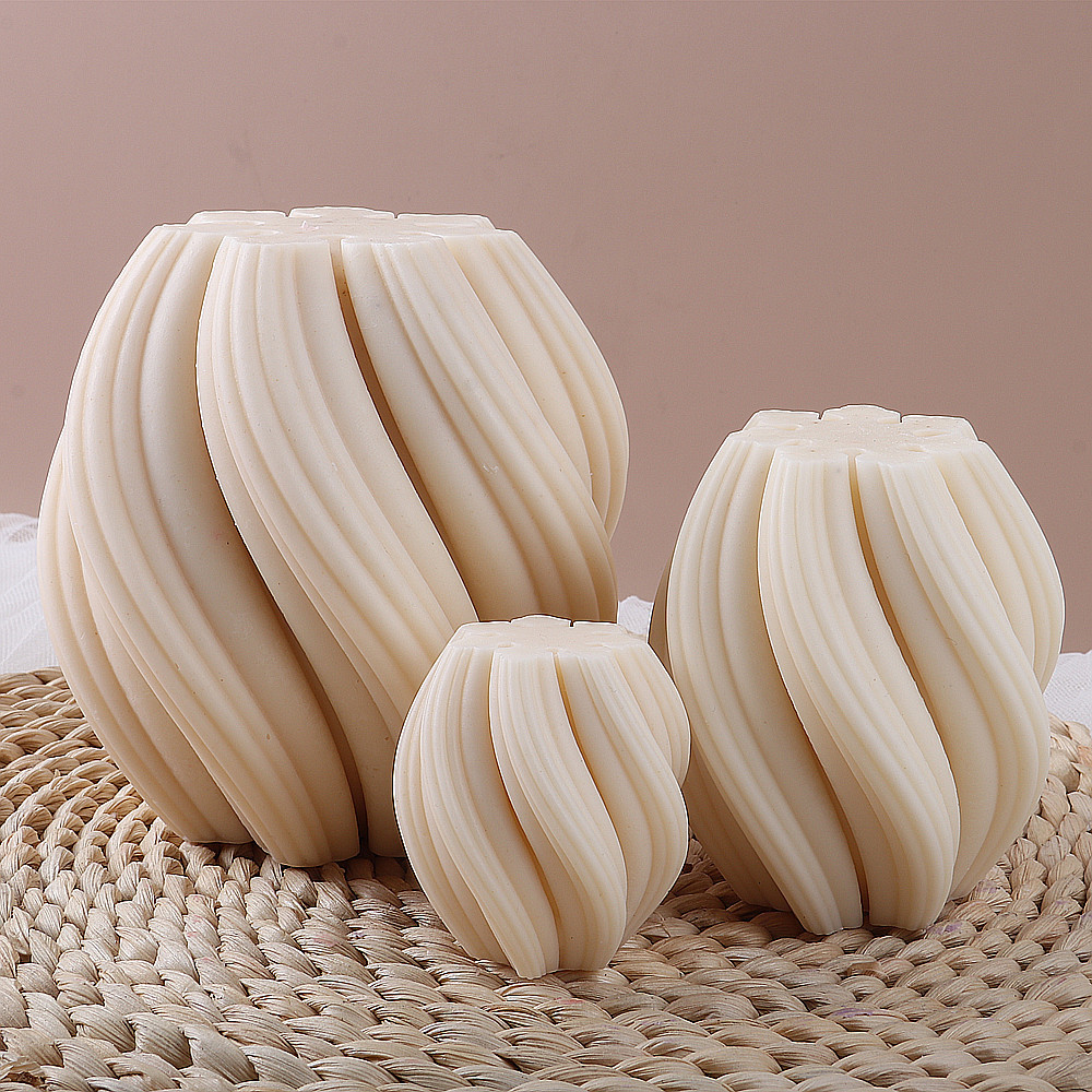 

Geometric Spiral Shaped Silicone Candle Mold DIY Cylindrical Aromatherapy Candle Making Soap Resin Molds Gift Craft Home Decor