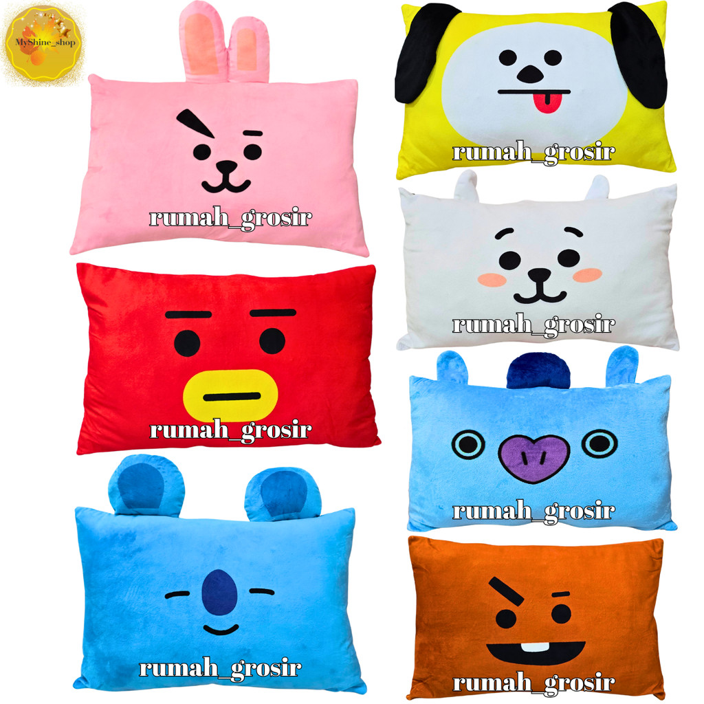 (My Shine Shop) Bantal Boneka BTS BT21 Cooky Chimmy Koya Shooky Mang RJ Tata Besar Jumbo