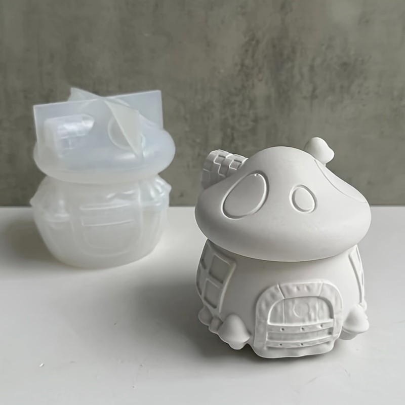 

3D Mushroom House Silicone Mold Mushroom Storage Box DIY Aromatherapy Gypsum Candle Jar Jewelry Box Epoxy Resin Home Decor