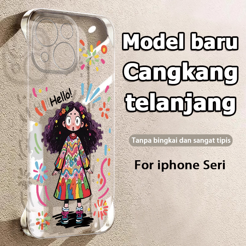 XWWBK033 Case ponsel cocok untUK IPHONE VIVO S4M5UNG OPPO REDMI1 Case Ponsel Transparan Motif Gadis 