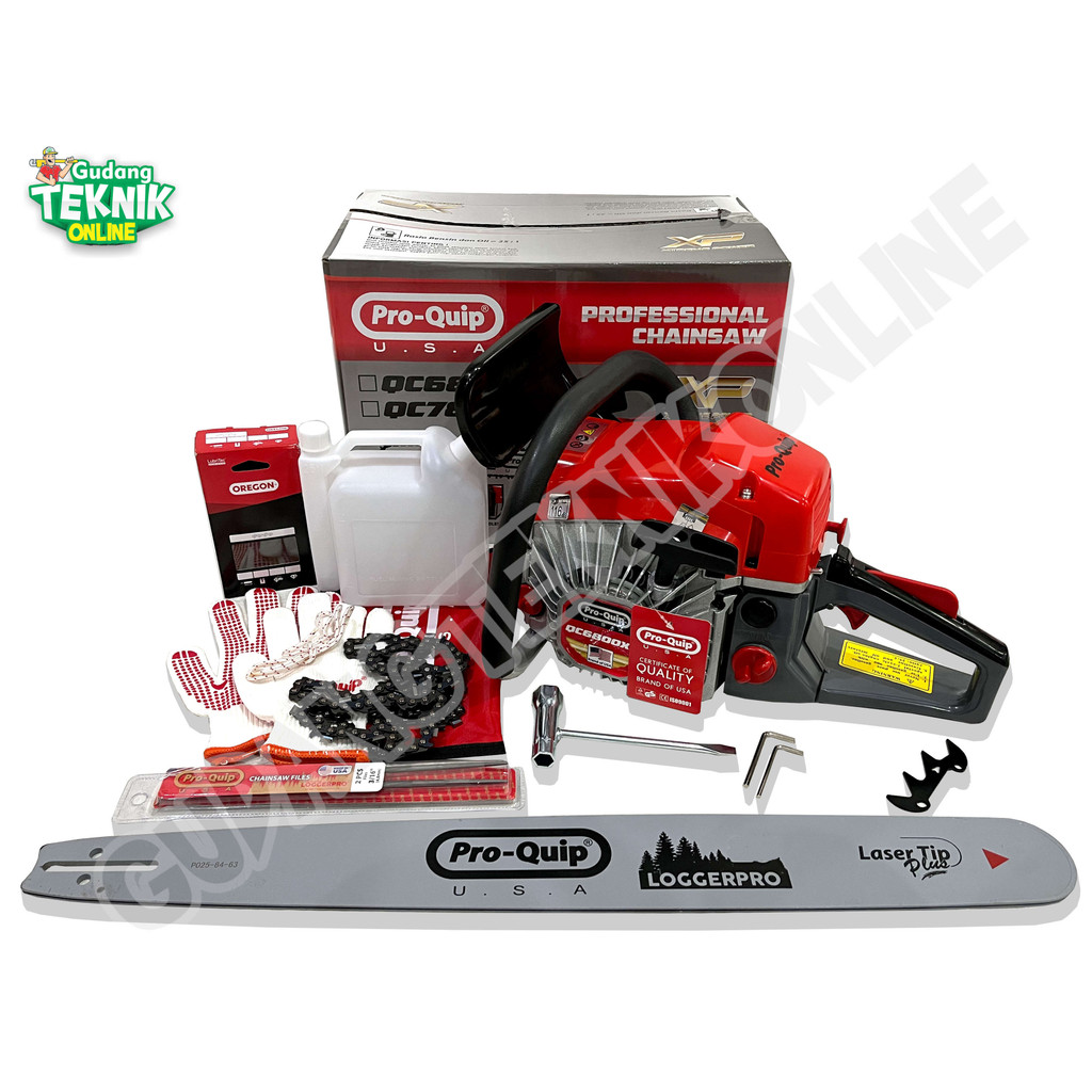 

SPESIAL PROMO CUCI GUDANG Chainsaw PROQUIP 22" QC6800XP Bar Laser XTREME POWER 2TAK / Mesin Gergaji Kayu Senso PRO QUIP QC 6800 XP 22 Inch Gergaji Potong Belah Kayu PRO-QUIP