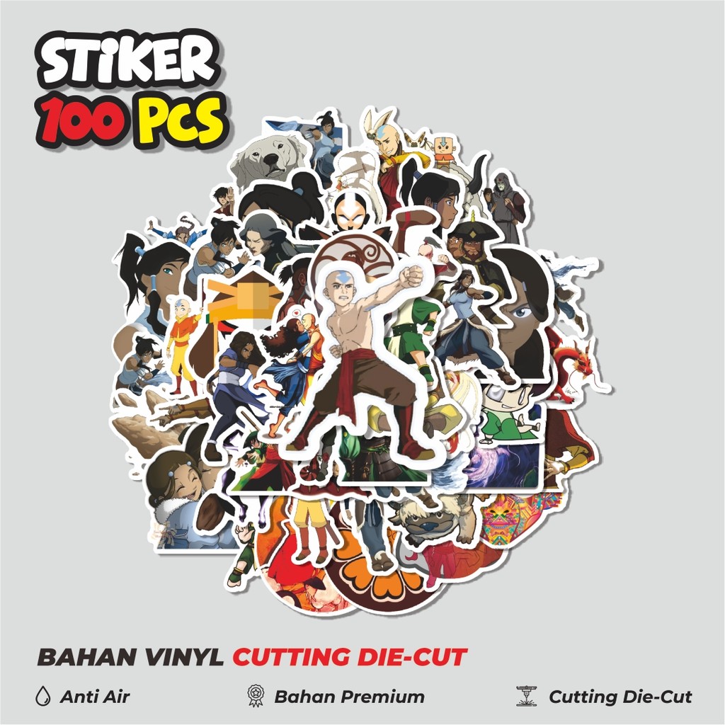

Terbaru! 50 pcs Stiker Nickelodeon Series Avatar Bender Character Mix 5 Dekorasi Lucu Kreatif untuk Notebook, Skateboard, HP