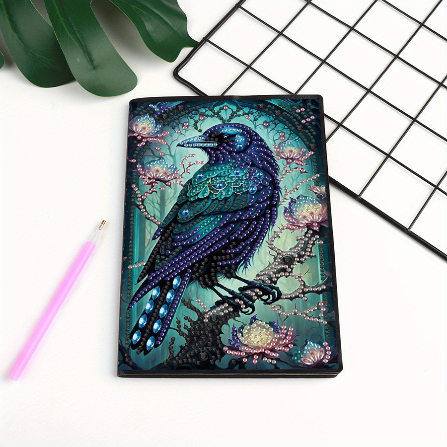 

DIY 5D Floral Diamond Art Notebook Kit - Unique Shaped Crystal Embellished Journal, Creative Handcrafted Sketchbook & Blank Dra
