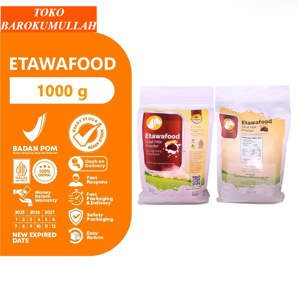 

Etawafood Susu Kambing Etawa Bubuk Gula Aren Asli Original Untuk Masalah Pernapasan dan Sendi 1kg 1000 gr 1000 gram
