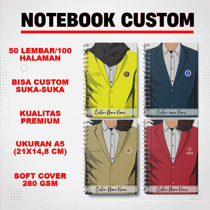 

0115 NOTEBOOK CUSTOM ALMAMATER JILID SPIRAL SEMUA UNIVERSITAS