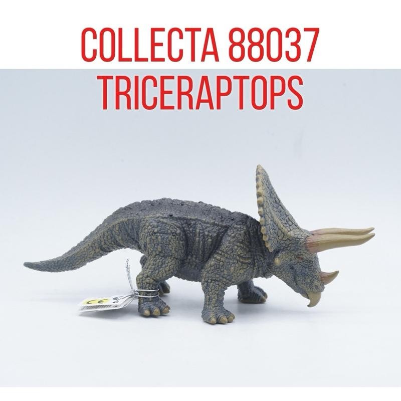 Collecta 88037 Triceratops Ceratops Horridus Prehistoric Dinosaurs Dinosaurus Figure Pajangan Mainan