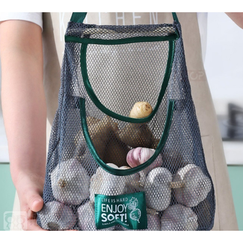 CORNELSTORE Keranjang Bawang Gantung Tempat Bawang Gantung Estetik Tas Jaring Belanja Sayur Buah Mul
