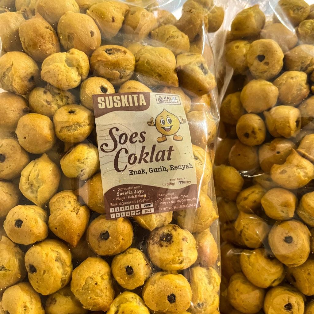 

[ 1DUS/2KG ] Soes Coklat Super Murah / Sus Kering Coklat Cap Suskita / Camilan Snack Kiloan -K