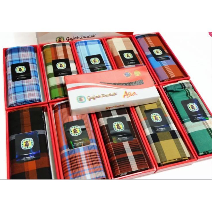 Sarung GAJAH DUDUK Aneka Motif - Kain Sarung Tenun Pria Dewasa Laki Cowok Sholat Cap Hitam Putih War