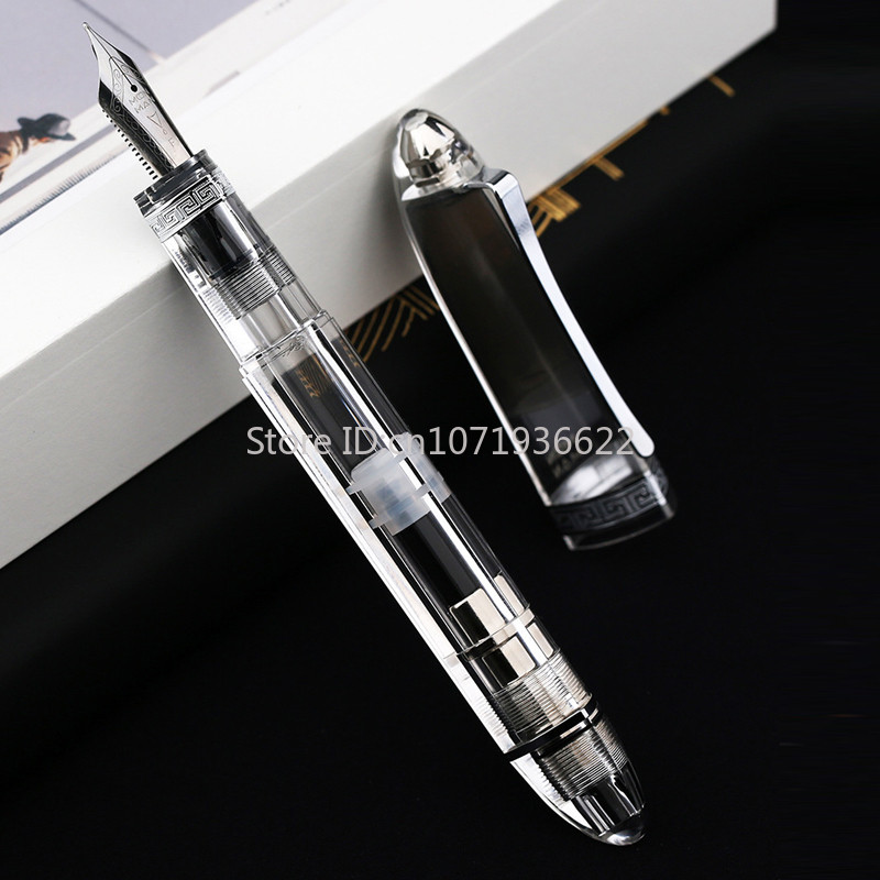 

Limited Color Majohn V60 Transparent Triangular Piston Resin Fountain Pen Writing Pen School Business Stationery Supplies Gift