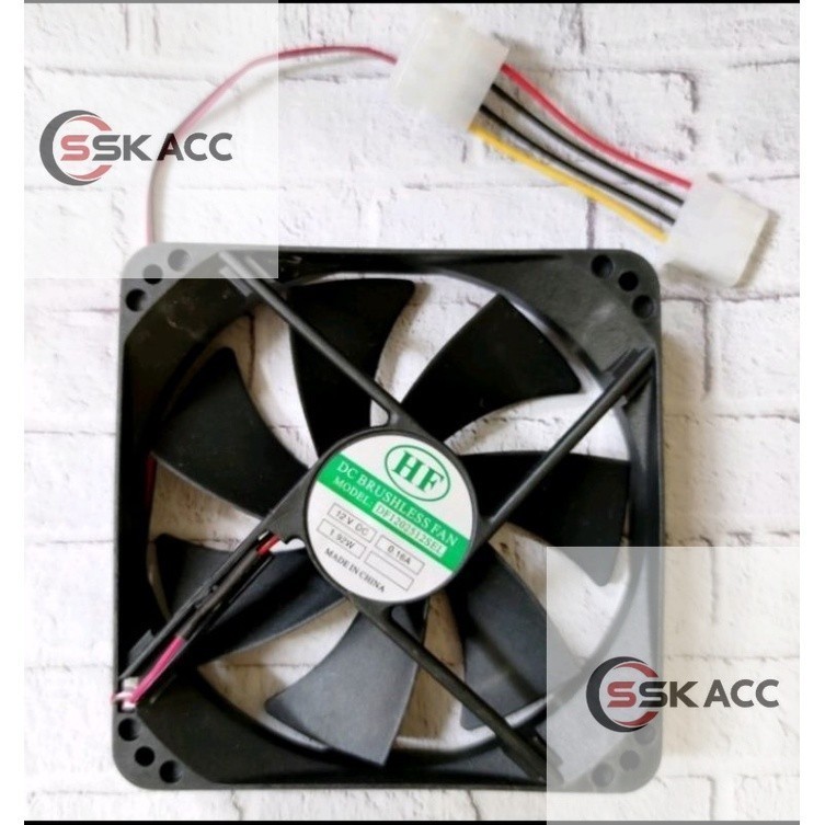 Fan Casing 12CM Hitam / Kipas CPU + Baut / Fan Casing Hitam 12 Cm