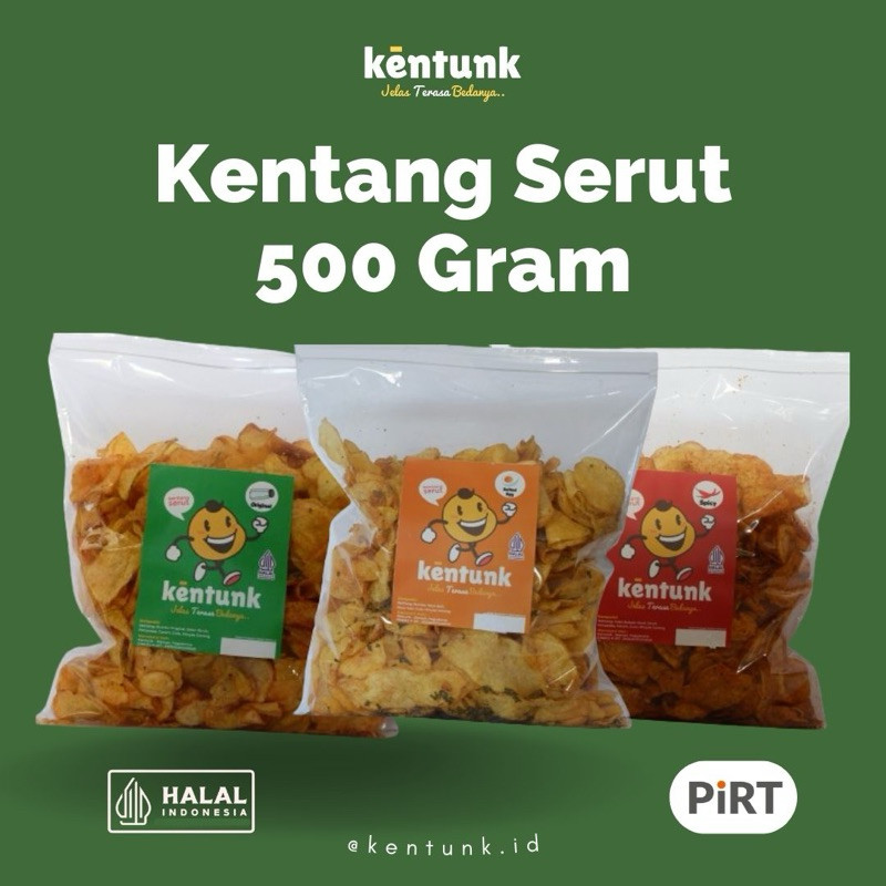 

KENTUNK Keripik Kentang Serut 500 gram Cemilan Keluarga
