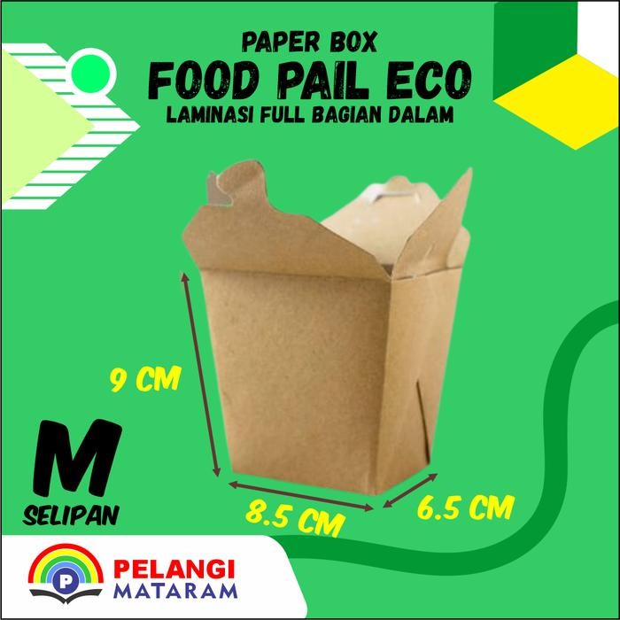 FOOD PAIL RICE BOX MEDIUM ECO / KEMASAN RICE BOX KERTAS SELIPAN