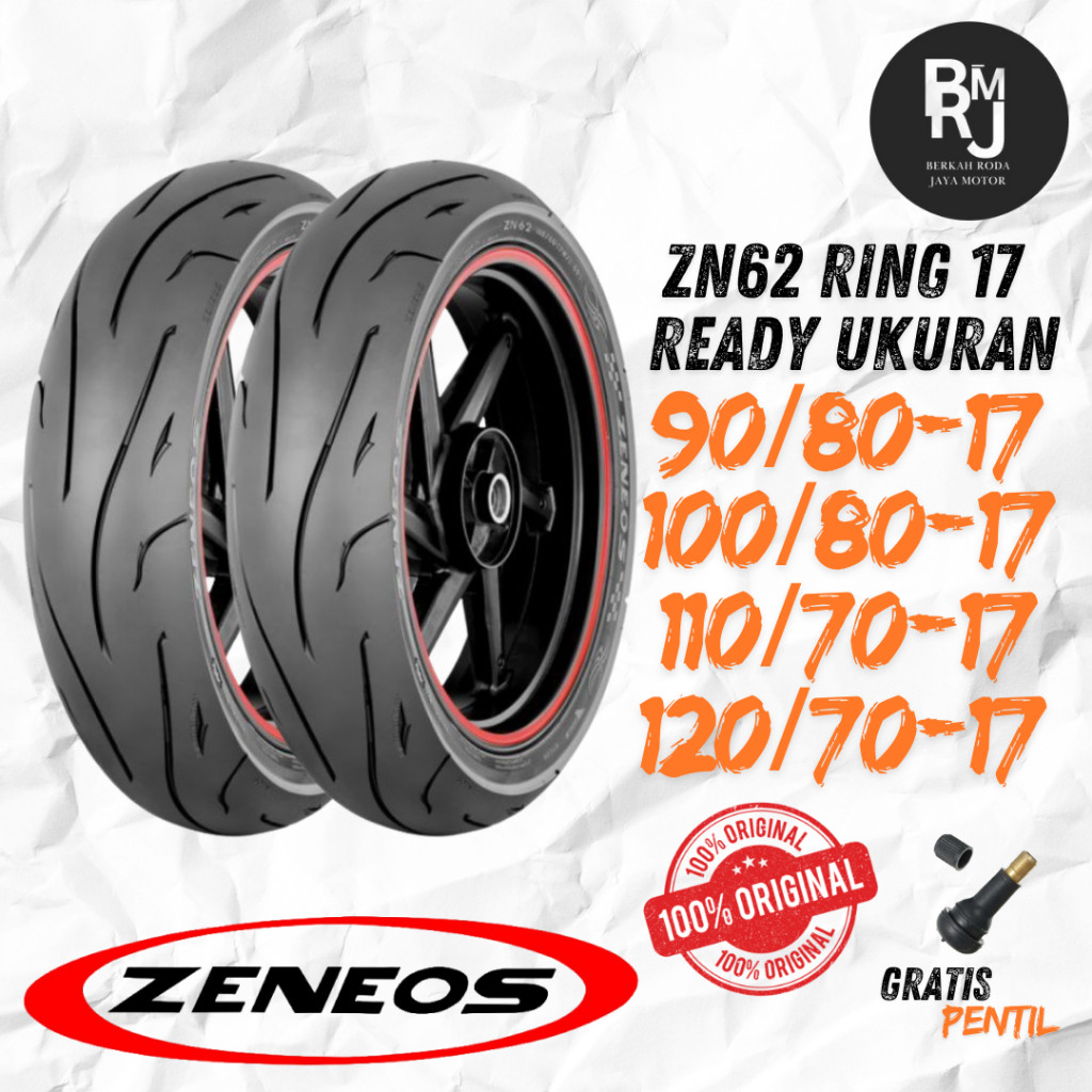 BAN MOTOR VIXION ZENEOS ZN62 Ring 17 TUBELES DEPAN BELAKANG MOPED NINJA KLX
