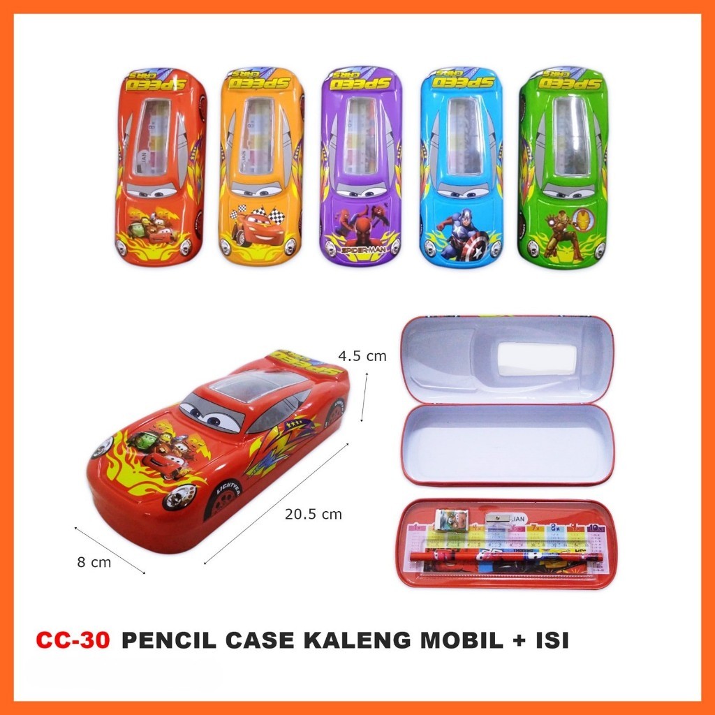 

(BACA KETERANGAN) KOTAK PENSIL KALENG MODEL MOBIL CARS PENCIL CASE KAIMB KAMOK COWO