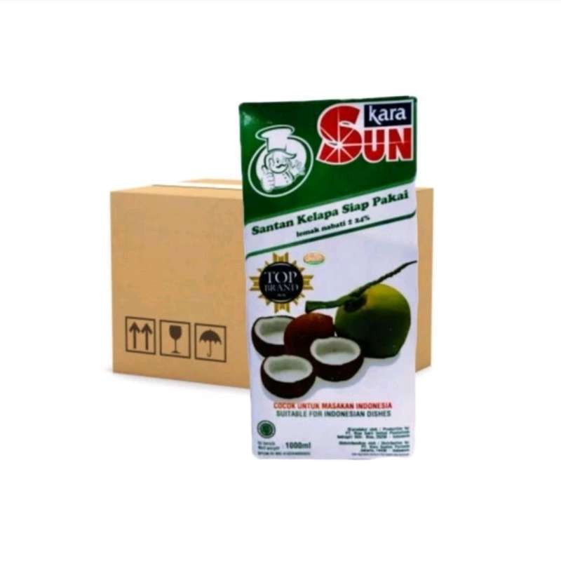 

Sun Kara Santan Kelapa Cair Instan Siap Pakai - Coconut Cream 1 Karton (1000ml x 12pcs)