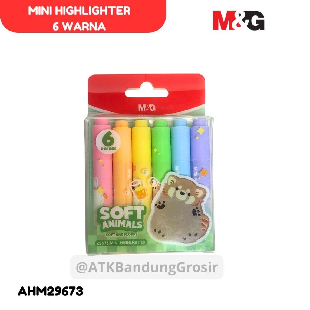 

Set 6 Highlighter M&G Soft Animal Penanda Tulisan #AHM29673 Mini Highliner Soft And Floppy - Set 6 - SHESB