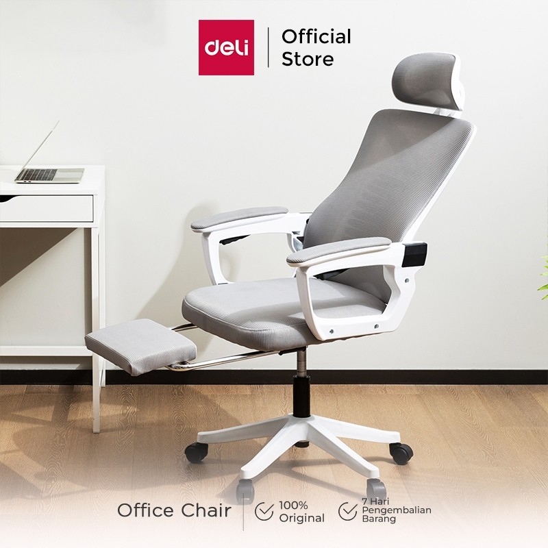 

Deli Office Chair / Kursi Kantor / Kursi Kerja Jaring Dengan Sandaran Kaki E4935