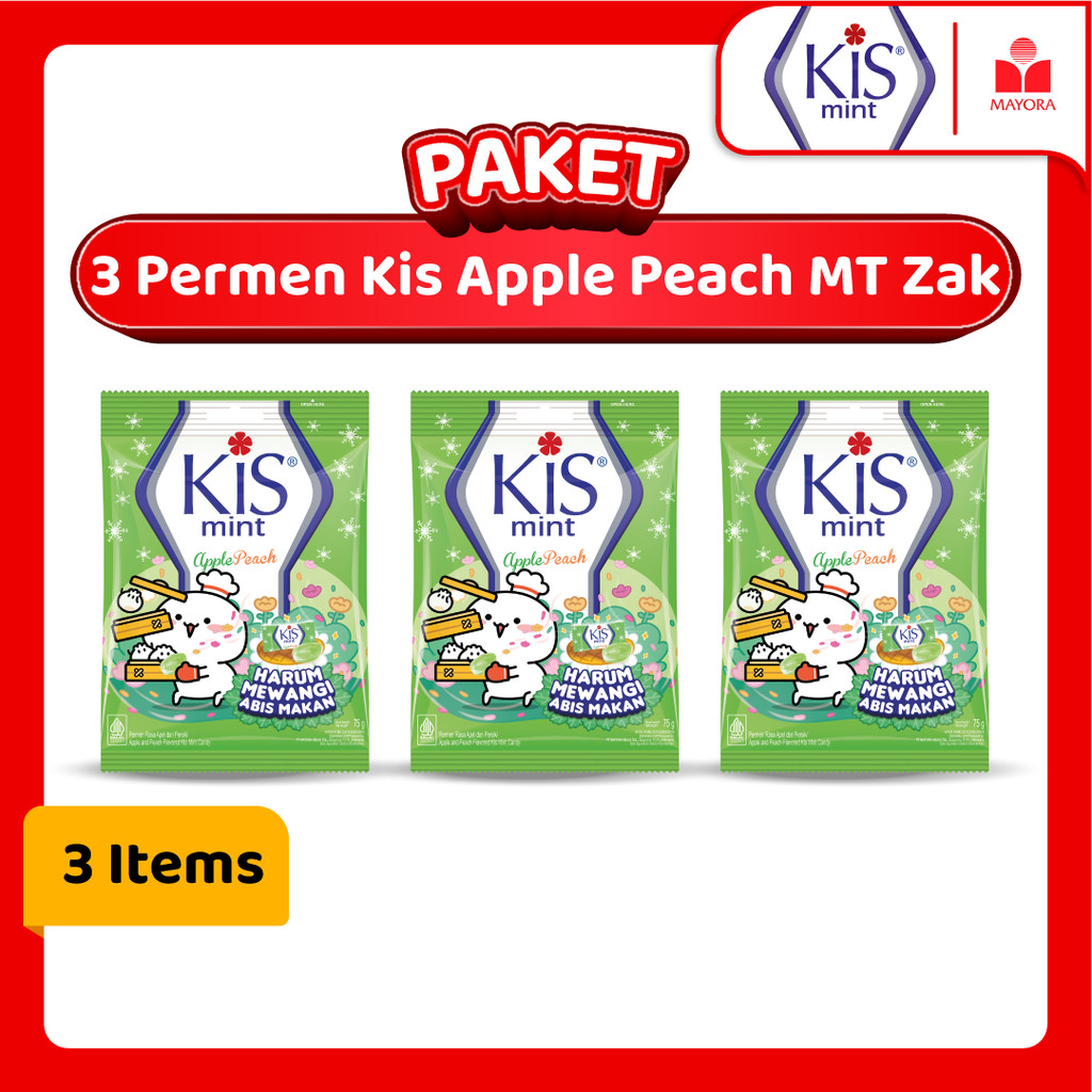 

Paket 3 Permen Kis Apple Peach MT Zak