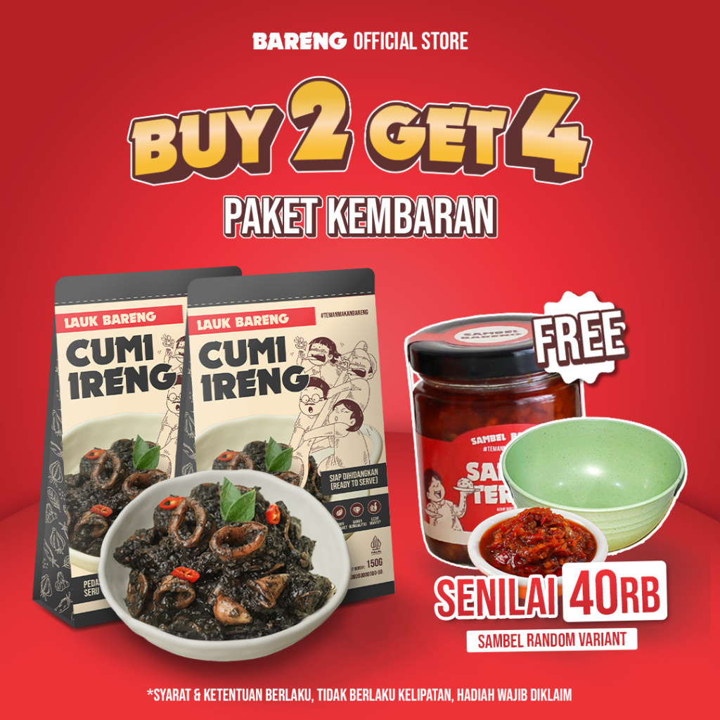 

[BUY 2 GET 4] Lahap Bareng - Paket Kembaran 2 Lauk | Makanan Instant Ready to Eat, Real Food, Praktis & Tanpa Pengawet | Cumi Iga Sambal Cumi Pedas
