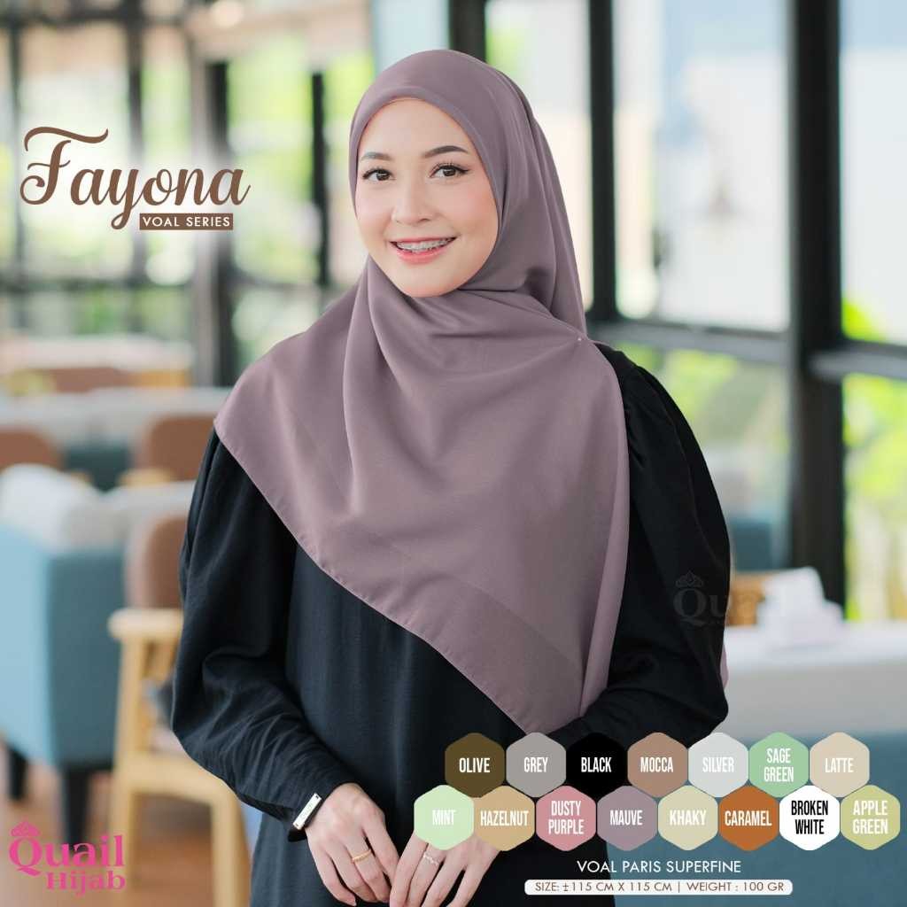 Fayona Voal Series Original Quail Hijab Wanita Sequare Segi Empat Quail Hijab Shop