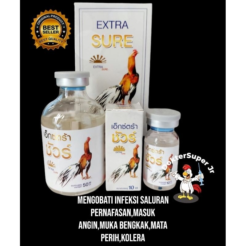 EXTRASURE PUTIH,inject obat ayam ngorok,snot,cdr
