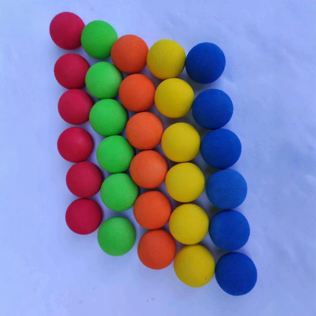 50pcs Random Colors Eva Balls EVA Foam Indoor Practice Ball Pet Toy Ball for Air Powered Interactive