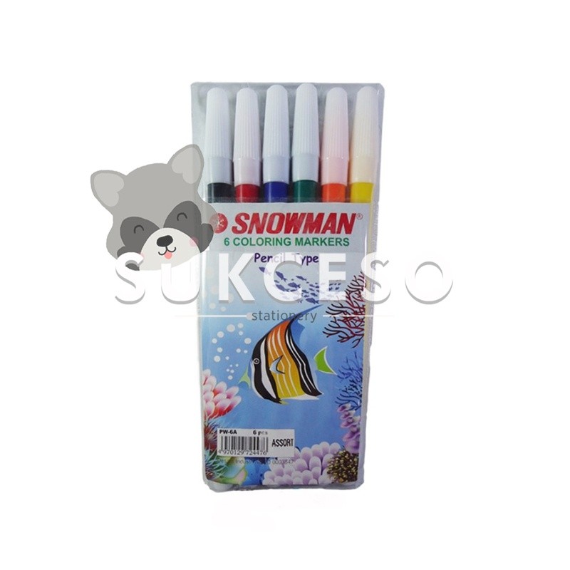 

Snowman Spidol SET 6 Warna Color