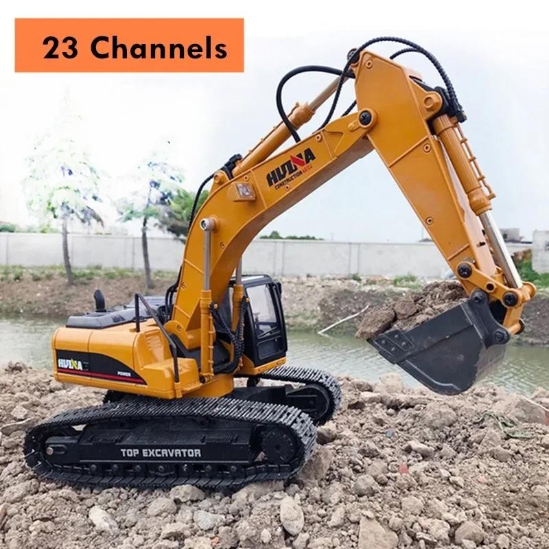 Huina 1580 RC Excavator 1:14 Scale Full Alloy Excavator Construction Engineering Vehicle 2.4G Remote