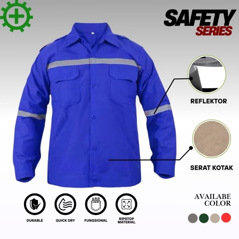 Baju Wearpack Safety Proyek Reflektor Lengan Panjang Ribstop