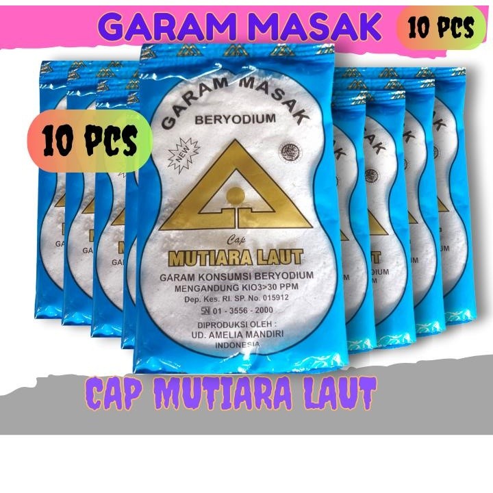 

GROSIR GARAM DAPUR 10 PCS BERYODIUM PAKET 10 PCS CAP MUTIARA LAUT / CAP LIMA LIMA