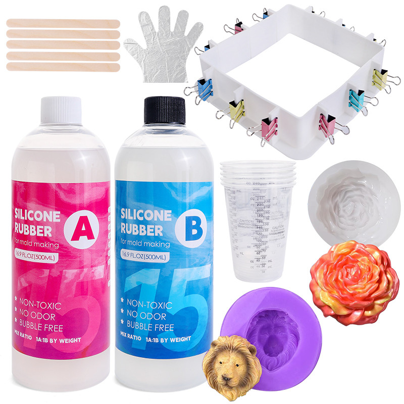 

Silicone Mold Making Trial Kit Fast Cure Mold Making Silicone Rubber Platinum Cured Molding Silicone for Casting Resin Molds