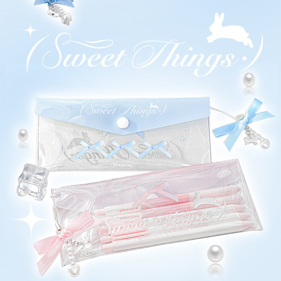 

Pen Pouch Box Large Capacity Kawaii Clear Pocket Cute Pen Case Aesthetic