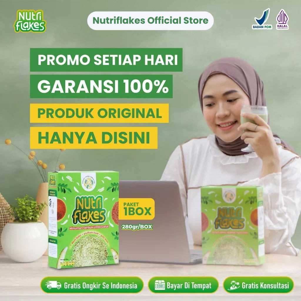 

Nutriflakes Asam Lambung - Sereal Makanan Penderita Maag & Asam Lambung /Bermanfaat Untuk Diet /Gerd