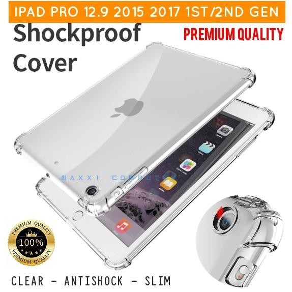 Pad Pro 12.9 1st 2nd Gen Anticrack Anti Crack Softcase Case - Bening