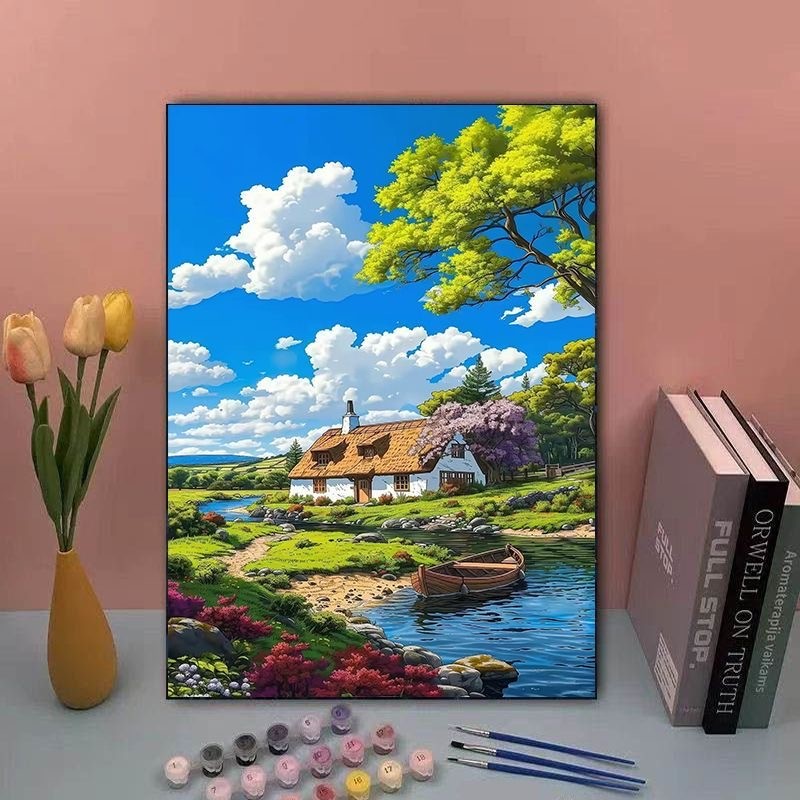

YL-26137-Personalized Oil Painting Landscape Art - Hand Painted Custom Scenery Picture - Home Wall Decor Gift