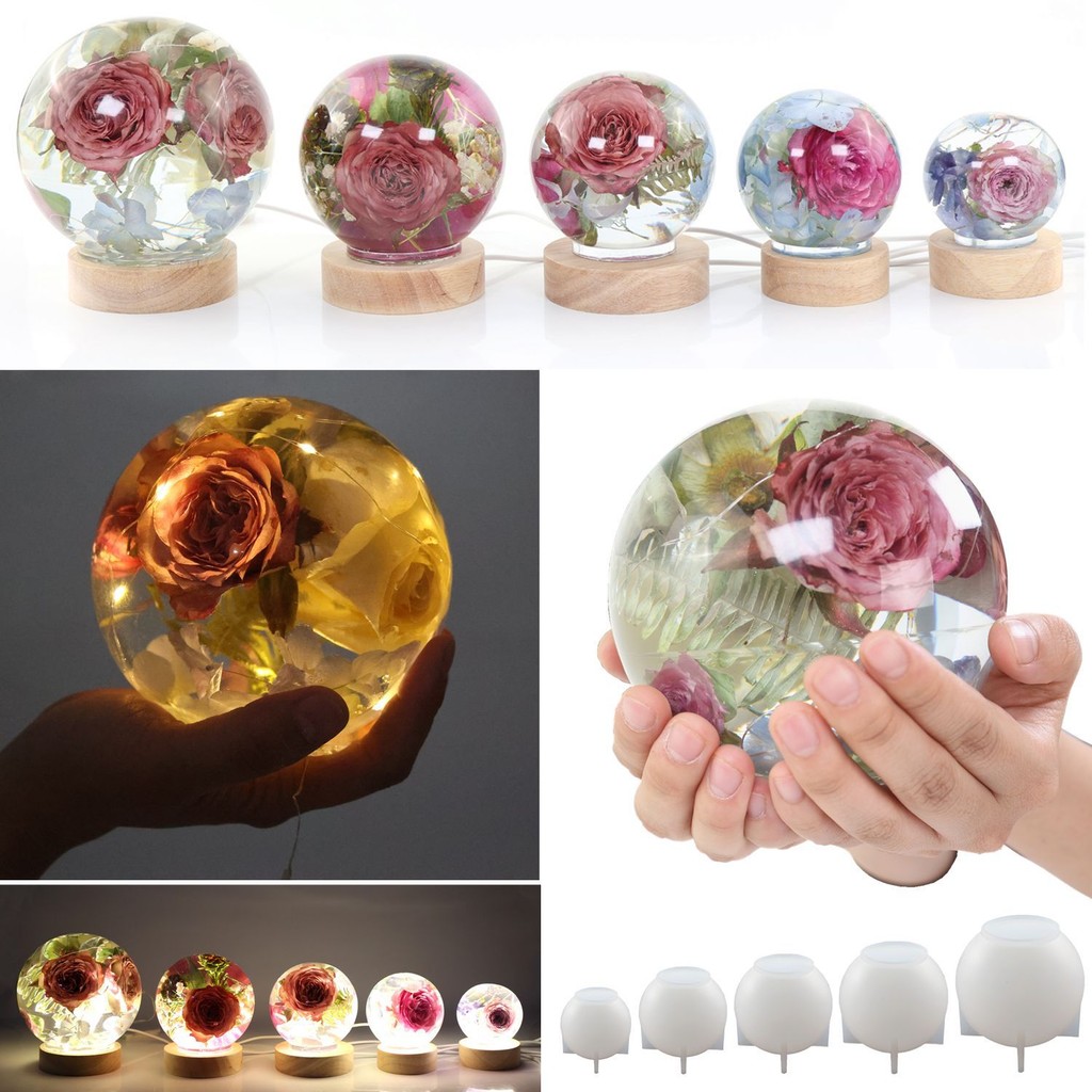 

120mm 3D Sphere Ball Silicone Mold Dry Flower Art Round Clear Mould Epoxy Resin Craft Supplies One-piece Spherical Soft Mould
