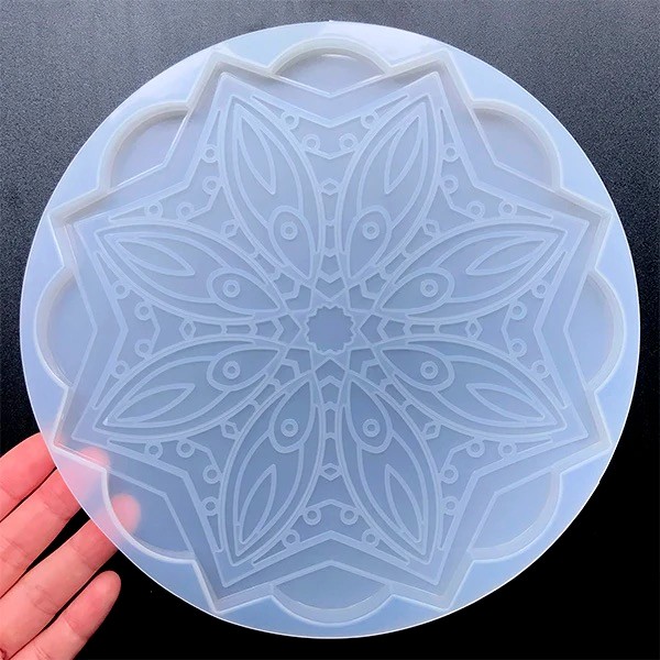 

Large Mandala Coaster Resin Molds 3D Design Silicone Molds Resin Casting Epoxy ResinRound Coaster Epoxy Molds Home Decoration