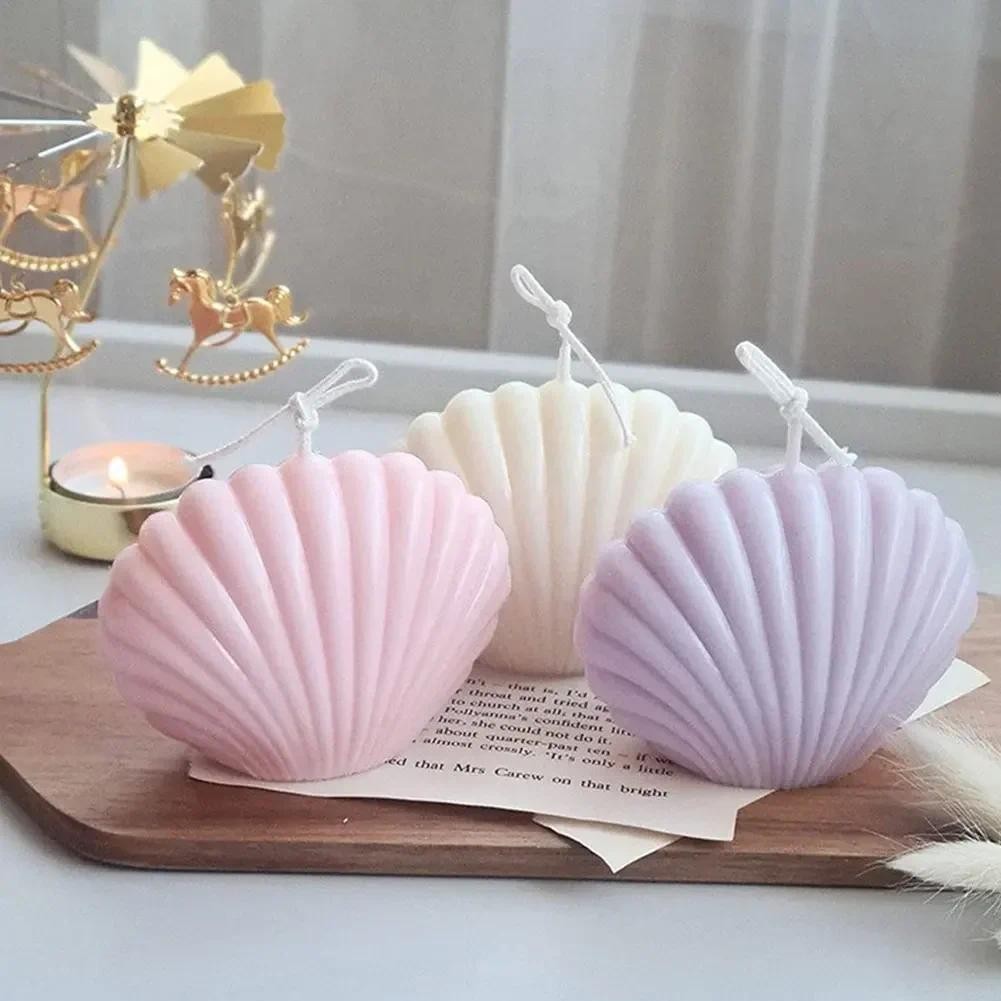 

3D Seashell Candle Mold DIY Silicone Candle Mold Cake Resin Molds 3D Art Wax Candle Making Mould Silicone Handmade Soap Molds