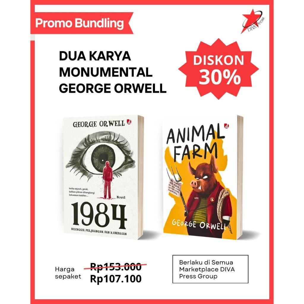 Paket Dua Karya Monumental George Orwell: Animal Farm & 1984