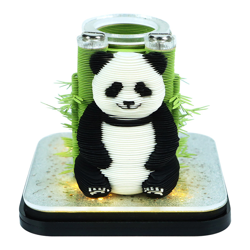 

3D Memo Pad, Paper Carving Art 3D Non-Stick Sticky Note Pad Original Paper Card Crafts Panda 3D Notepad Tear-Away DIY Notes