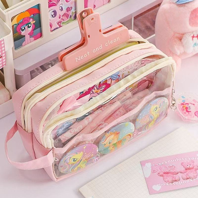 

Kotak Pensil Aesthetic Korean Style Pencil Case Tempat Pensil Transparan Large Pen Pouch Lucu Stationery Organizer Pink School Stuff Tas Alat Tulis