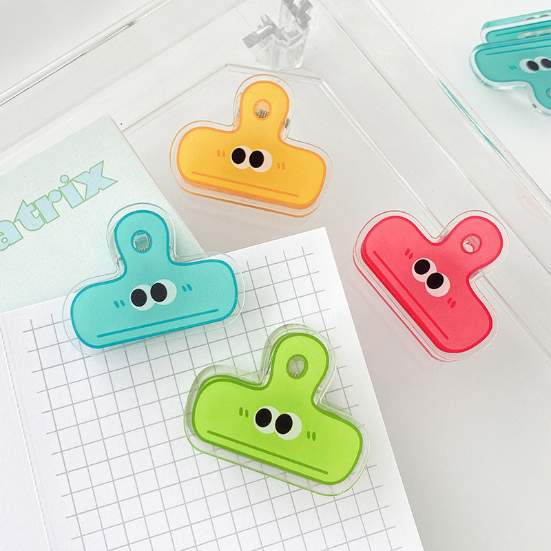 

Double Sided Paper Clips Kawaii Smile Binder Clips Cute File Document Ticket Clamp Index Page Holder Office Binding Supplies