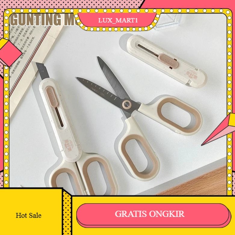 

【LUX_M1】HOT SALE!!! Oule Gunting Multifungsi Gunting Cutter 2 in 1 Stainless steel Scissors Portable