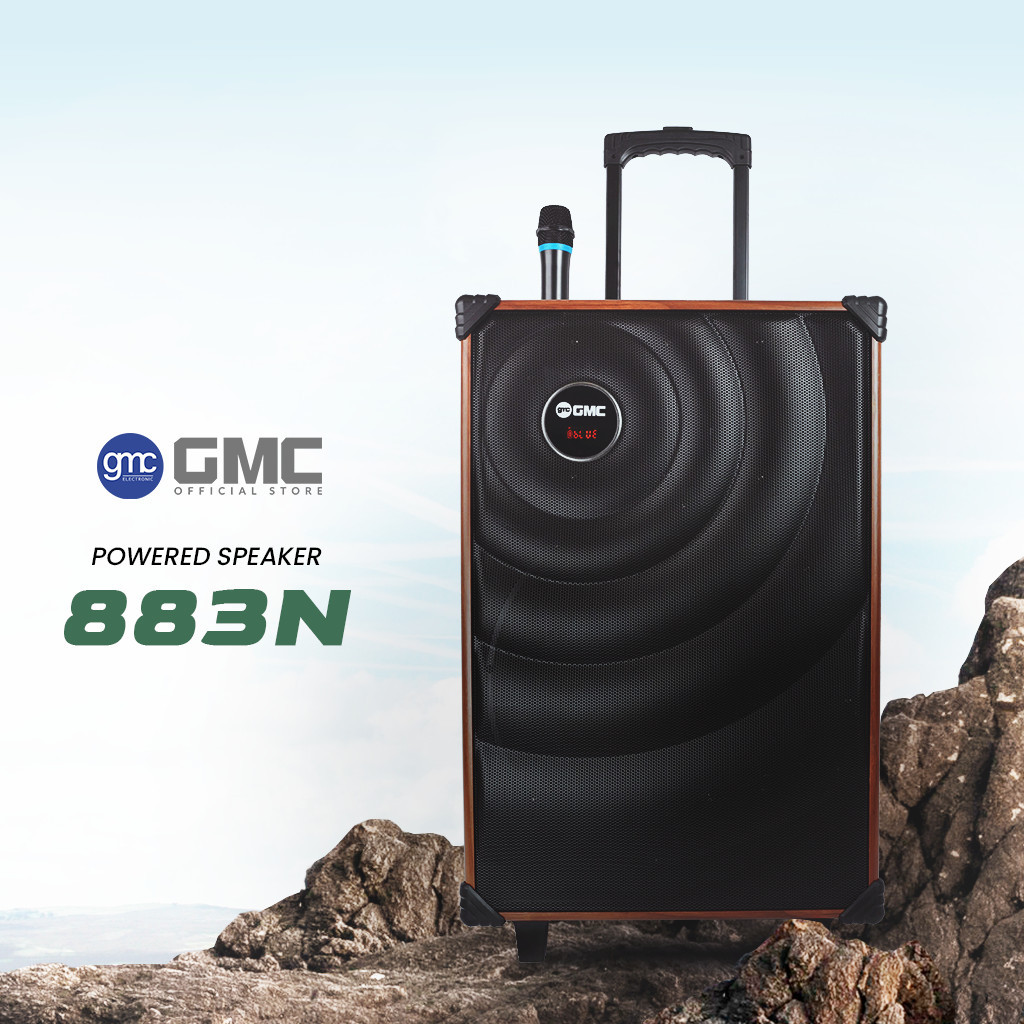 GMC SPEAKER BLUETOOTH 883N 883 N SIZE 15IN 15INCI 15 INCH  USB, FM RADIO KARAOKE JACK FREE 1 MICROPH
