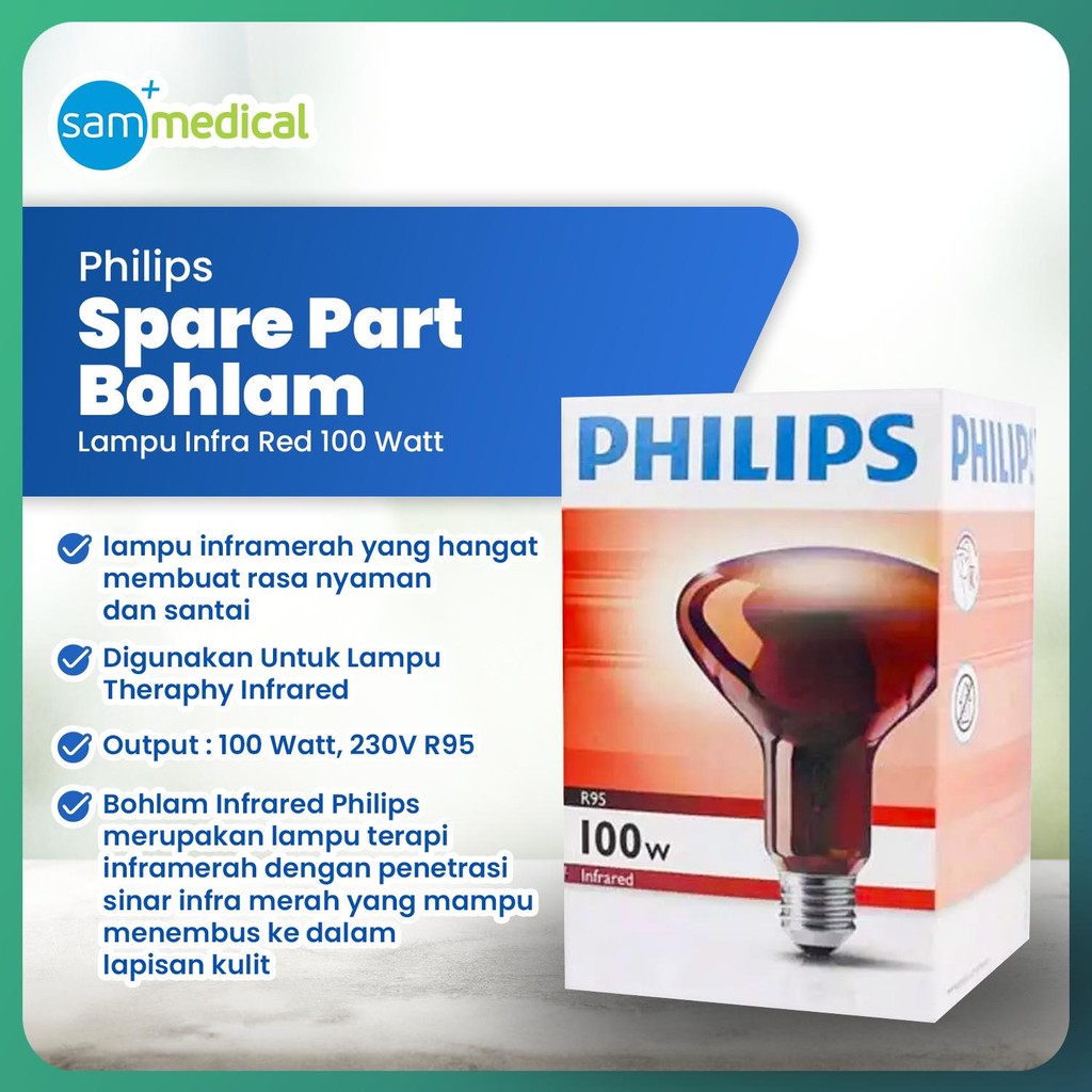 PHILIPS Spare Part Bohlam Lampu Infra Red 100 Watt