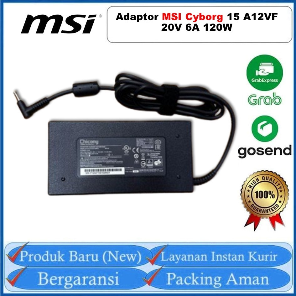 ORI Adaptor Charger / Casan Laptop MSI Cyborg 15 A12VF 20V 6A 120W NEW