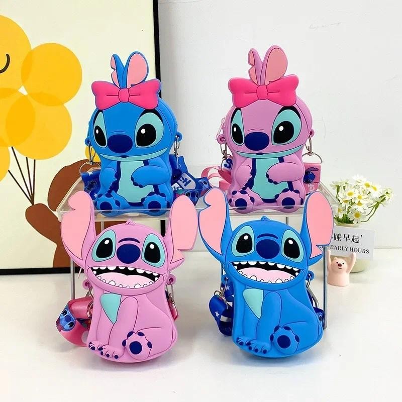 

Cartoon Stitch Silicone Purse Cute Stitch Angel Girl's Shoulder Bag Children Mini Storage Coin Crossbody Bag Kid Birthday Gift